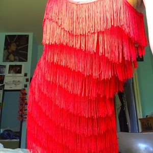 red flapper dress